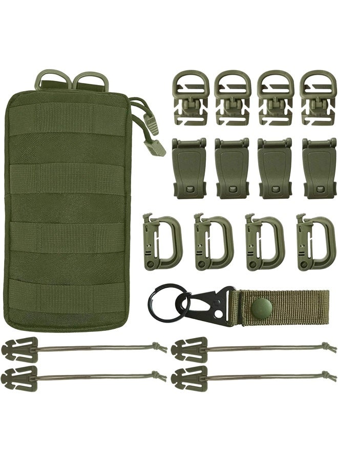 DUNISO Kit of 18 Molle Accessories, Molle Attachments Clips and Straps with Pouch for 1” Webbing Tactical Backpack Tactical Vest  - Image 1