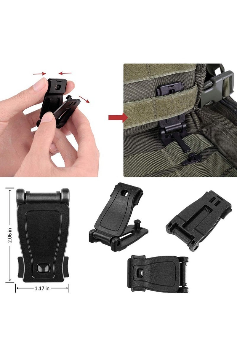 DUNISO 18 Pcs Molle Accessories, Molle Tactical Accessories Kit，D-Ring Locking Gear Clip Molle Attachments Clips and Straps with Pouch for 1” Webbing Tactical Backpack Tactical Vest - Image 3