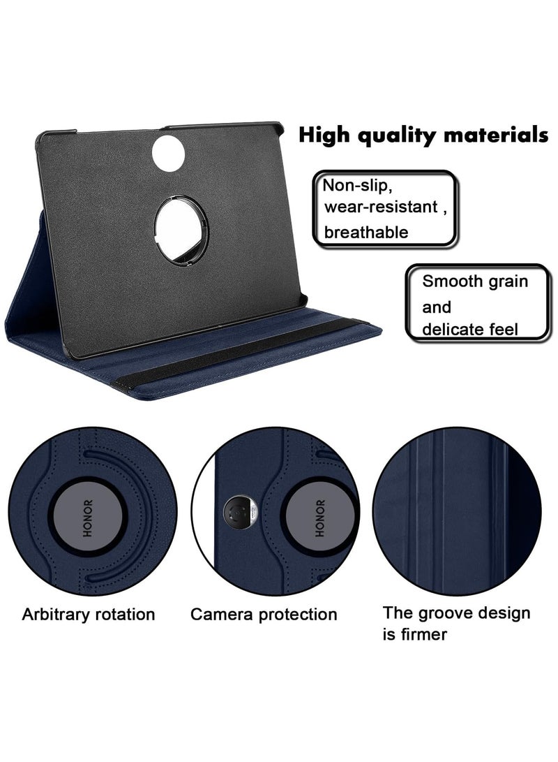 Case Compatible with Honor Pad 9 12.1 Inch Tablet, PU Leather Case 360° Rotatable Multi-Angle Protection Stand Protective Case for Honor Pad 9 (Dark Blue) - Image 3