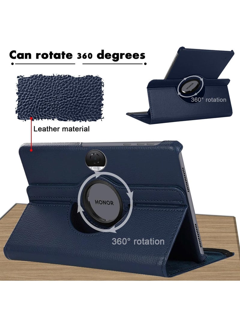 Case Compatible with Honor Pad 9 12.1 Inch Tablet, PU Leather Case 360° Rotatable Multi-Angle Protection Stand Protective Case for Honor Pad 9 (Dark Blue) - Image 2