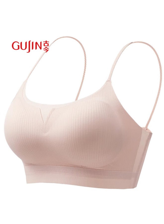 Gujin Padded Backless Camisole Women's One-piece Seamless Braless Summer Invisible Innerwear Thin XL - Image 5