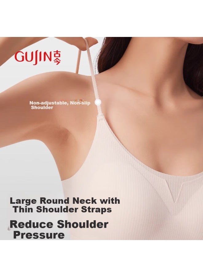 Gujin Padded Backless Camisole Women's One-piece Seamless Braless Summer Invisible Innerwear Thin XL - Image 3