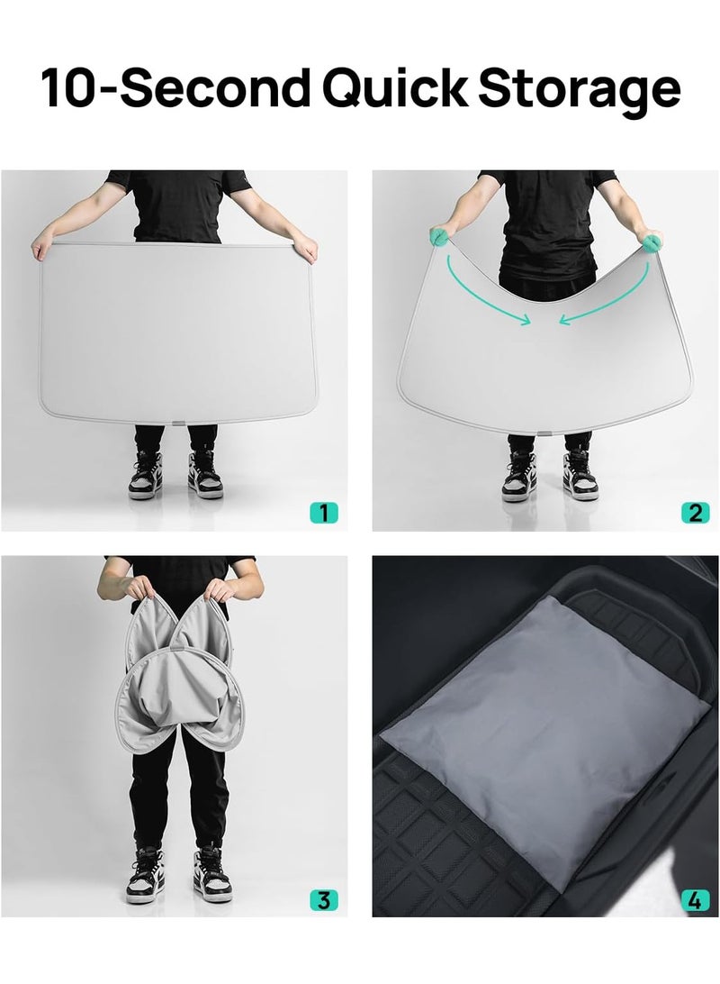 SYOSI Roof Sunshade  for Model Y 2021-2024, Ice Crystal Sunshade with Storage Bag for Model Y 2024-2021, Foldable Sunroof Shade with Heat Insulation Cover, Glass Roof Sunshade Car Sun Shade - Image 4