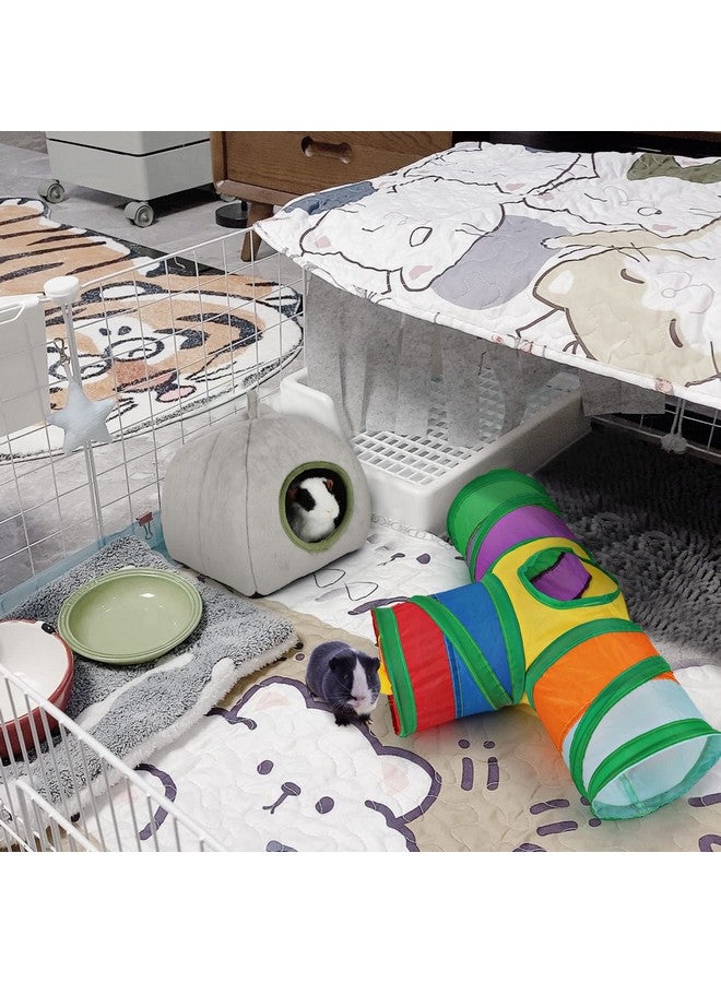 Rypet Guinea Pig Tunnel 3 Way Collapsible Small Pet Tunnels and Tubes with Interactive Ball for Baby Rabbit Ferret Hamster Chinchilla Hedgehog Hiding and Resting - Image 5