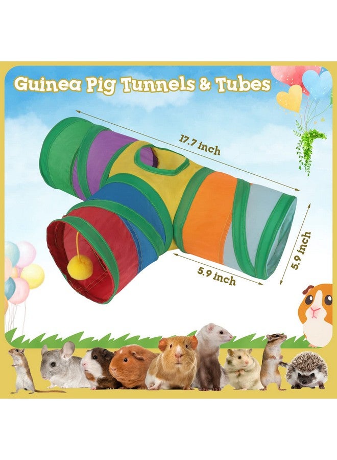 Rypet Guinea Pig Tunnel 3 Way Collapsible Small Pet Tunnels and Tubes with Interactive Ball for Baby Rabbit Ferret Hamster Chinchilla Hedgehog Hiding and Resting - Image 2
