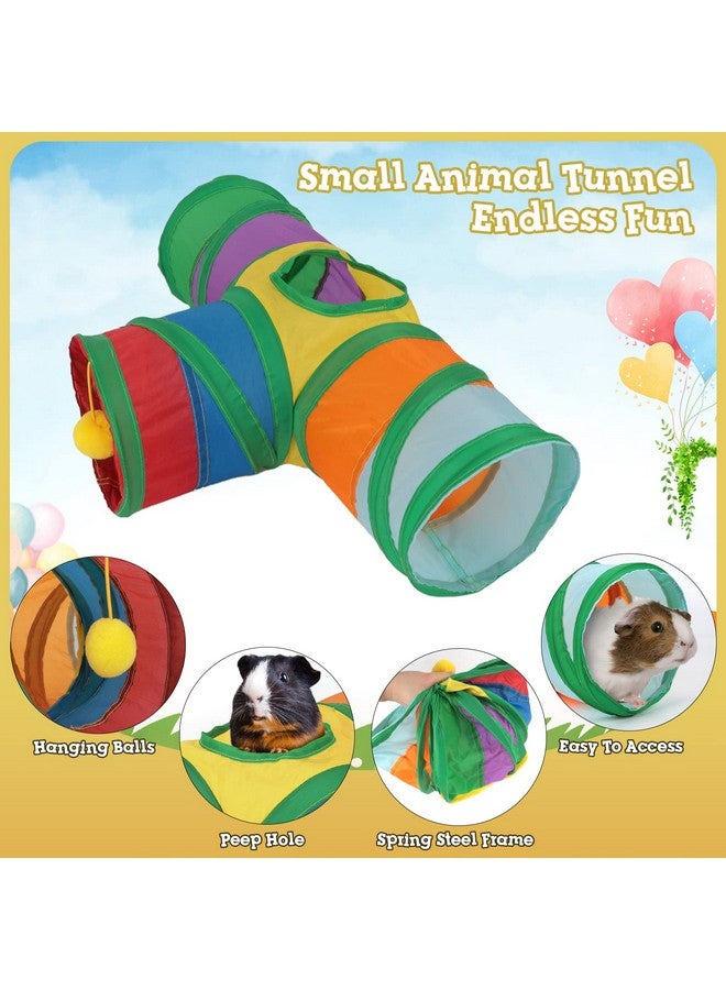Rypet Guinea Pig Tunnel 3 Way Collapsible Small Pet Tunnels and Tubes with Interactive Ball for Baby Rabbit Ferret Hamster Chinchilla Hedgehog Hiding and Resting - Image 3