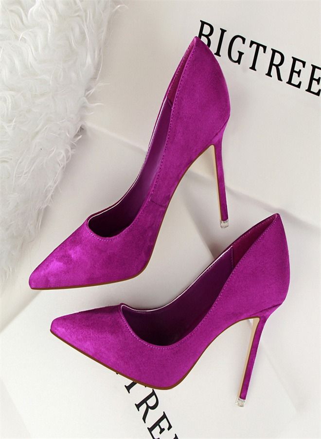 BIGTREE Fashion Pointed High Heels 9CM Purple