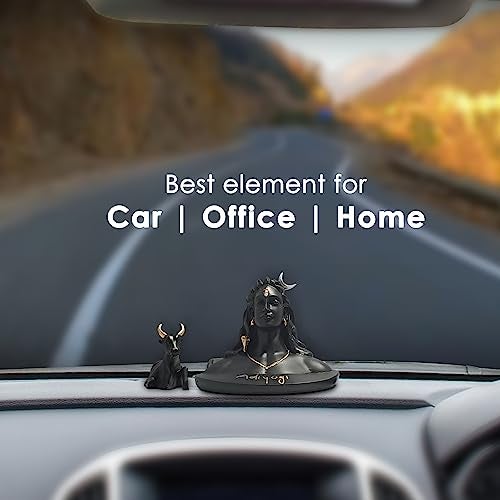 Mariner's Creation Adiyogi Statue with Nandi for car Dashboard and Pooja Room showpiece for Home Decor co;or- Black - Image 2