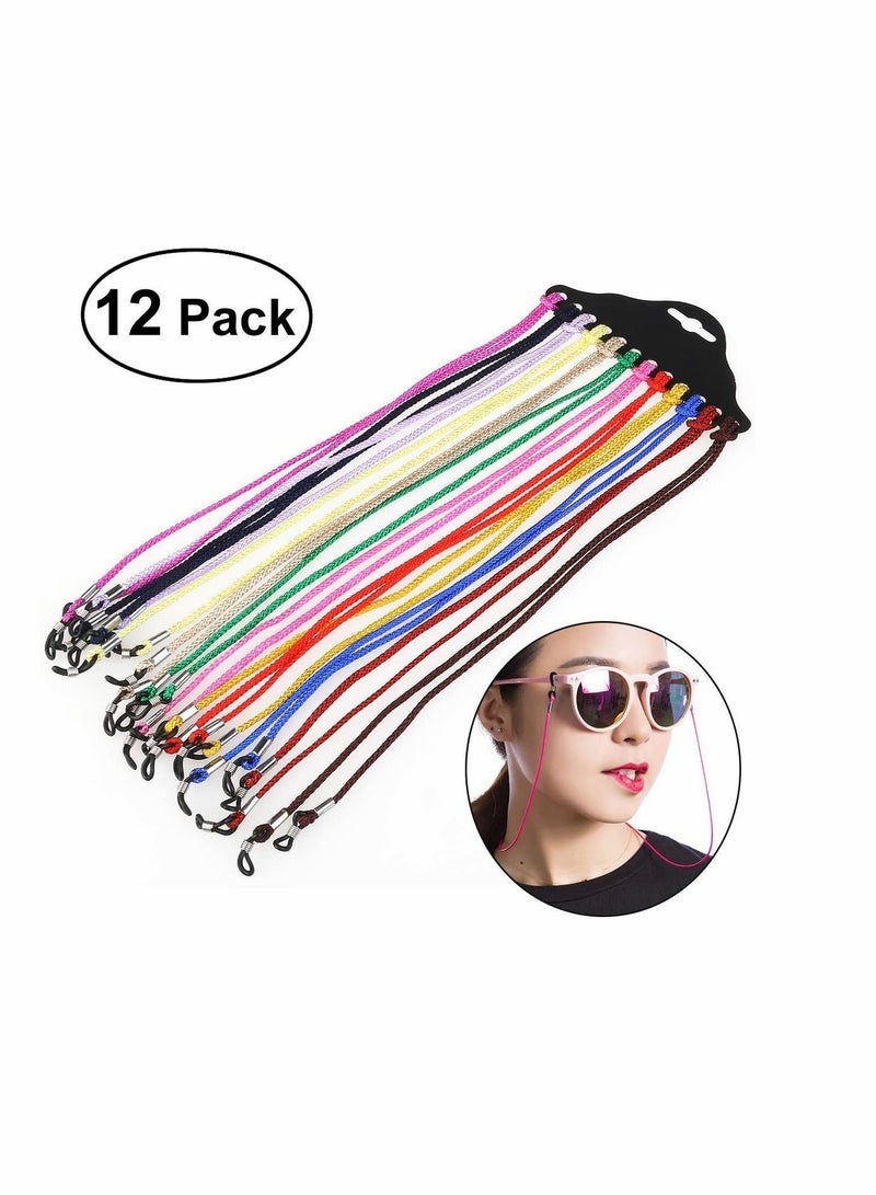 NIBEMINENT Eyeglasses Strap Eyewear Retainer 12 Pack, Nylon Sunglasses Holder Strap, Spectacles Head Band (Color Random) - Image 3