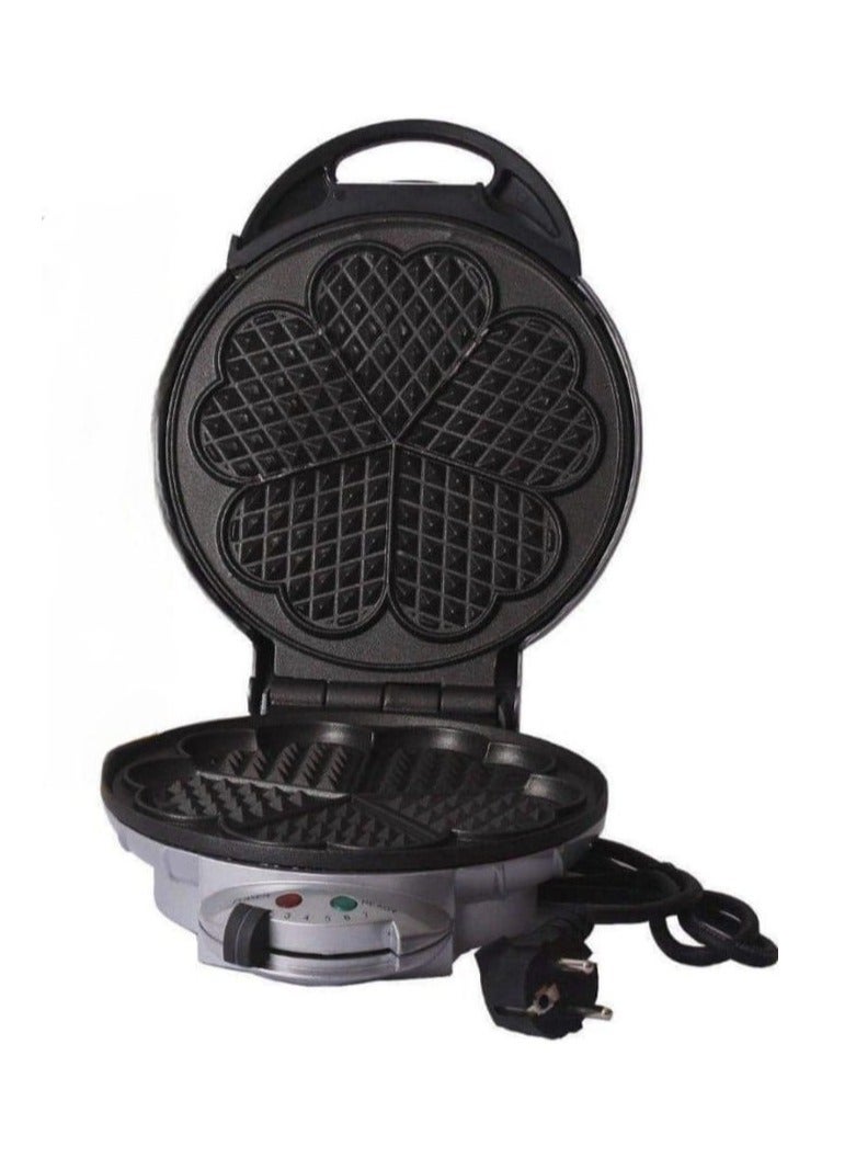 صانعة الوافل المستديرة مع مقبض للتحكم في درجة الحرارة، ألواح غير لاصقة، تسخين سريع، تصميم مضغوط، مثالية للفطائر البلجيكية الرقيقة وإبداعات الإفطار - Image 1