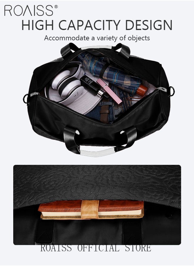 roaiss - Floral Travel Duffel Bag Large Capacity Lightweight Waterproof Oxford Fabric Multipurpose Shoulder Luggage Bag for Fitness Sports Training Trip for Unisex - Image 1