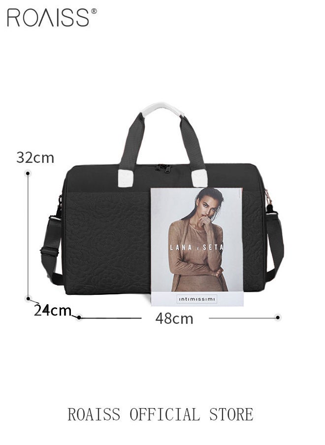 roaiss - Floral Travel Duffel Bag Large Capacity Lightweight Waterproof Oxford Fabric Multipurpose Shoulder Luggage Bag for Fitness Sports Training Trip for Unisex - Image 1
