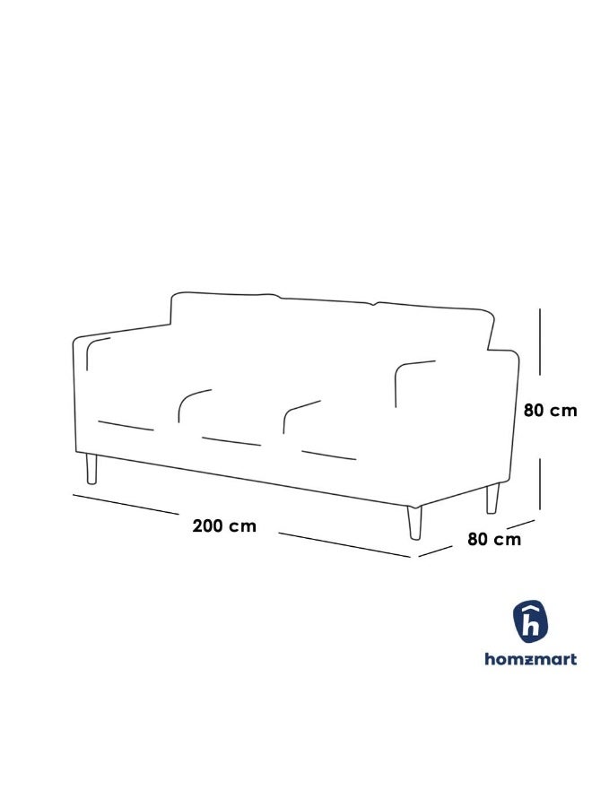 Homzmart Swedish Wood and Leather 3 Seaters Sofa - Brown - Image 2