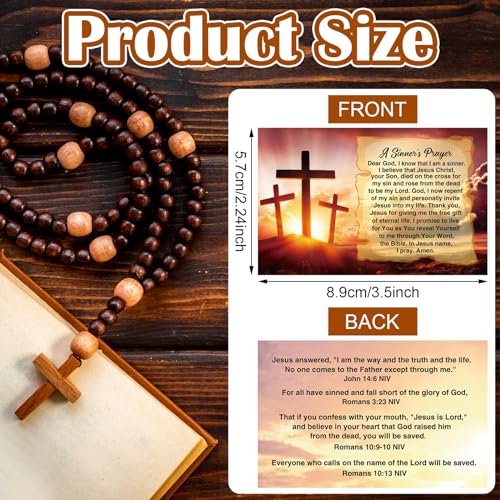 Chiisong 300 Pcs Bible Tract Salvation Cards Bulk Prayer Gospel Pocket Holy Postcards Christian Bible Verses Wallet Planner Bookmark for Men Women Witnessing Ministering ToolEnglish - Image 3