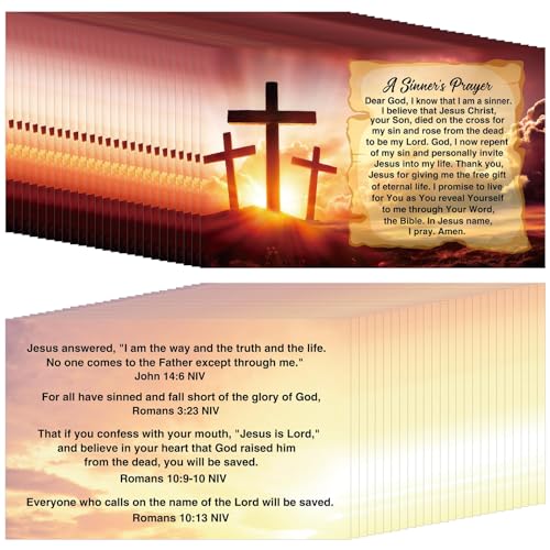 Chiisong 300 Pcs Bible Tract Salvation Cards Bulk Prayer Gospel Pocket Holy Postcards Christian Bible Verses Wallet Planner Bookmark for Men Women Witnessing Ministering ToolEnglish - Image 1