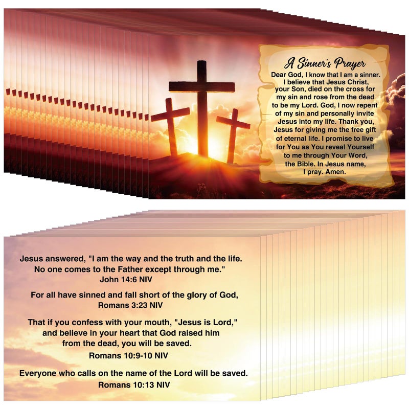 Chiisong 300 Pcs Bible Tract Salvation Cards Bulk Prayer Gospel Pocket Holy Postcards Christian Bible Verses Wallet Planner Bookmark for Men Women Witnessing Ministering ToolEnglish - Image 2