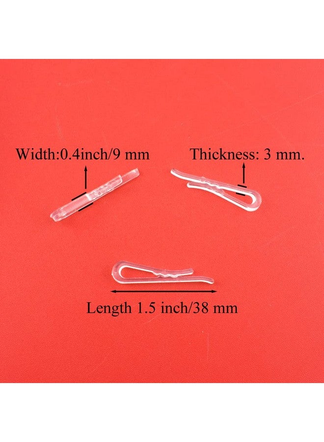 HAHIYO HAHIYO 1.5 inches/38mm 200Pcs Clear Plastic U Shape Alligator Clips Clothespins Garment Shirt Folding Clips with Teeth for Sewing Room Folding Board Sock Tie Pant Securing Fabric to Comic Book Board  - Image 2