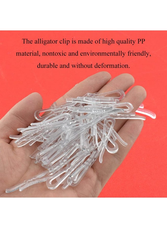 HAHIYO HAHIYO 1.5 inches/38mm 200Pcs Clear Plastic U Shape Alligator Clips Clothespins Garment Shirt Folding Clips with Teeth for Sewing Room Folding Board Sock Tie Pant Securing Fabric to Comic Book Board  - Image 4