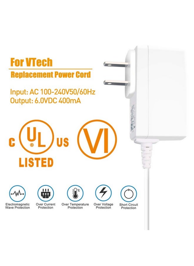 PLUSPOE - 6V Ac Charger For Vtech Baby Monitor Power Adapter Ul Listed Long Cord Fits Dm221 Dm2212 Dm223 Dm251 (Parent & Baby Units) Dm111 Dm112 Dm222 Dm271 (Parent Unit Only) Safe & Sound Audio Monitor - Image 1