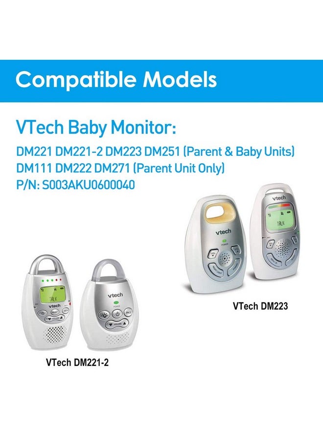 PLUSPOE - 6V Ac Charger For Vtech Baby Monitor Power Adapter Ul Listed Long Cord Fits Dm221 Dm2212 Dm223 Dm251 (Parent & Baby Units) Dm111 Dm112 Dm222 Dm271 (Parent Unit Only) Safe & Sound Audio Monitor - Image 1