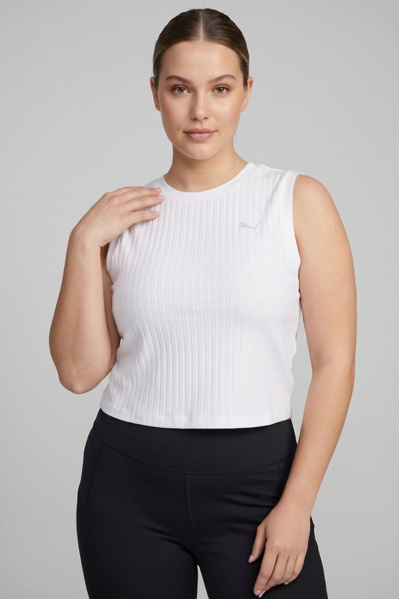 PUMA Women Comfort Fit Sleeveless Outdoor Tank Top, White - Image 1