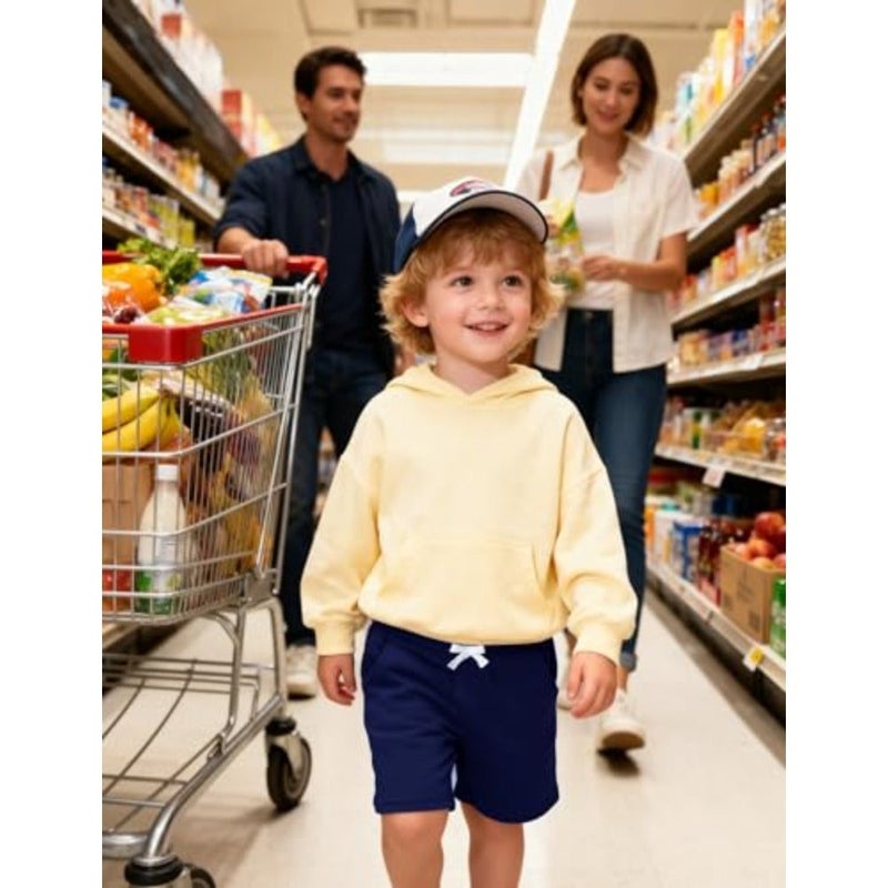3-Pack Toddler Boys Terry Shorts Pull-On Knitted Shorts with Pockets Sizes 18M-5T - Image 2