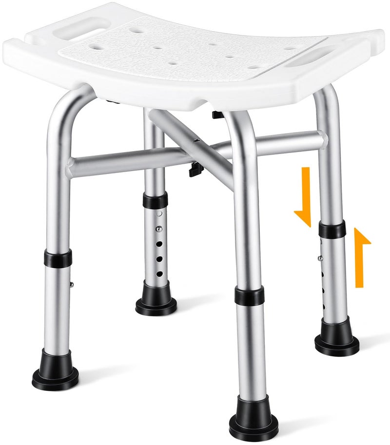 Hiqufet Shower Chair for Inside Shower(500lb), 5 Height Adjustable Shower Stool, Shower Seats for Adults, 3-Minute Quick Assembly, Heavy Duty Shower Bench for Inside Shower to Sit on - Image 1