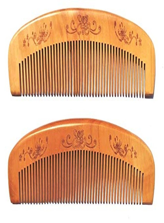 تويشا مشط لحية عريض الأسنان مصنوع يدويًا من خشب النيم من تويشا، للرجال، عبوة من قطعتين - Image 2