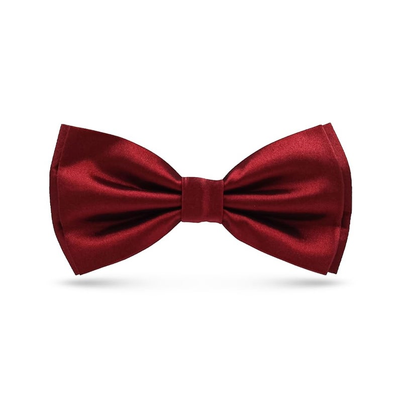 UTF Store Mens Solid Color Double Fold Pre-tied Bow Tie and Pocket Square Cufflink Set - Image 2