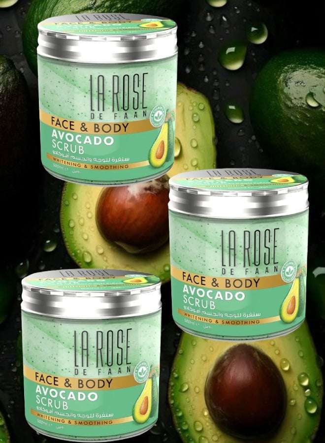 La Rose 3 Pieces Face And Body Avocado Scrub 500ML - Image 1