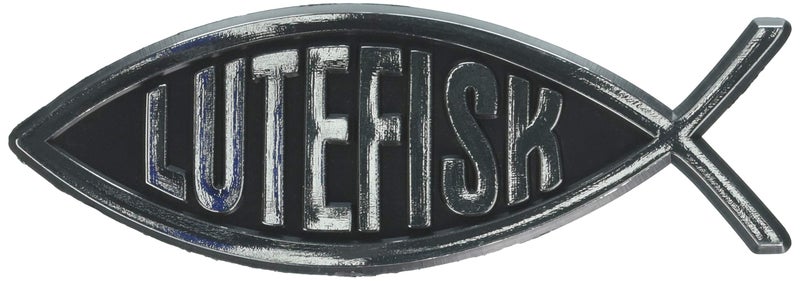 EvolveFISH Lutefisk Fish Plastic Auto Emblem - [Silver][5 1/2'' x 2''] - Image 3