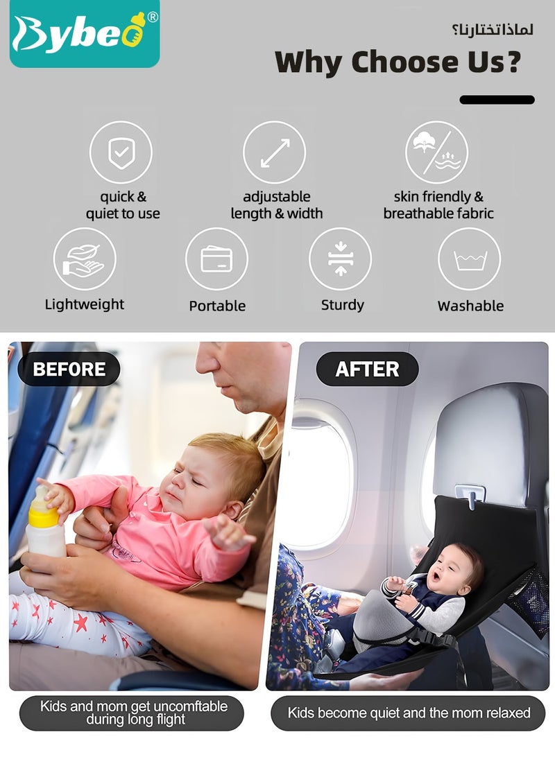 Bybeo Toddler Airplane Bed, Kids Airplane Extender, Portable Toddler Travel Bed, Foldable Aircraft Bed, Airplane Footrest for Kids Seat Extender, Compact with Storage Bag for Airplane Travel Accessories  - Image 3