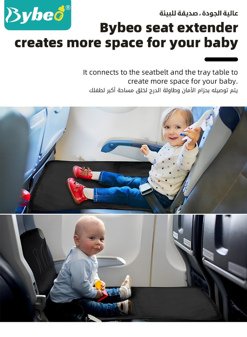 Bybeo Toddler Airplane Bed, Kids Airplane Extender, Portable Toddler Travel Bed, Foldable Aircraft Bed, Airplane Footrest for Kids Seat Extender, Compact with Storage Bag for Airplane Travel Accessories  - Image 2