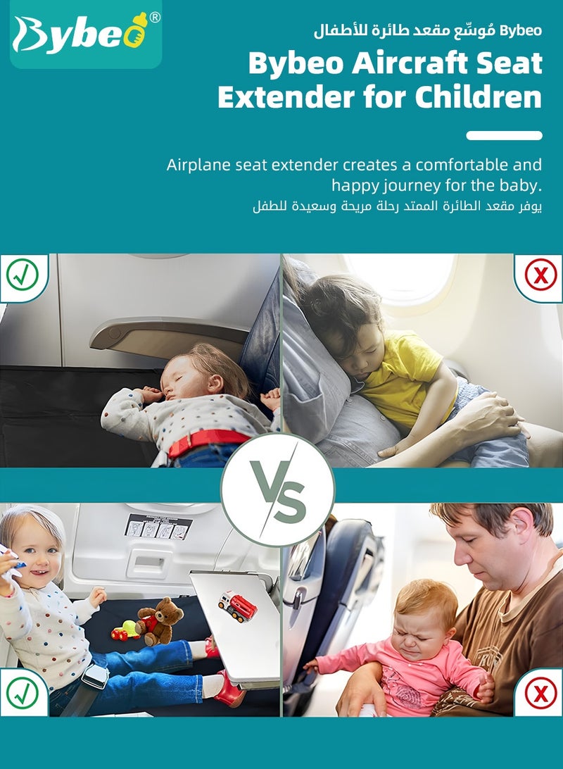 Bybeo Toddler Airplane Bed, Kids Airplane Extender, Portable Toddler Travel Bed, Foldable Aircraft Bed, Airplane Footrest for Kids Seat Extender, Compact with Storage Bag for Airplane Travel Accessories  - Image 4