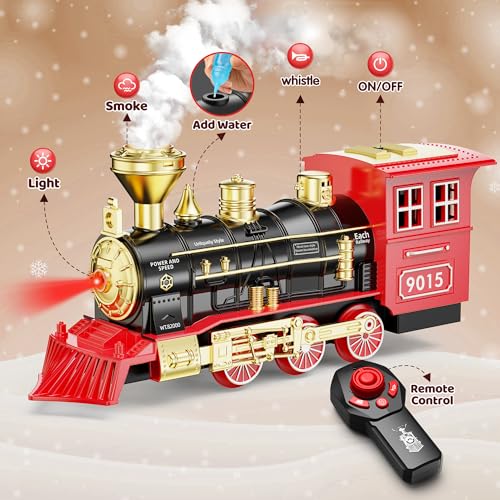 Hot Bee Train Set Train Toys with Remote Control Trains for Boys with Smokes Lights and SoundToy Train Set for Under Christmas Tree Toddler Model Trains for 3 4 5 6 7 8 Years Old Kids - Image 5