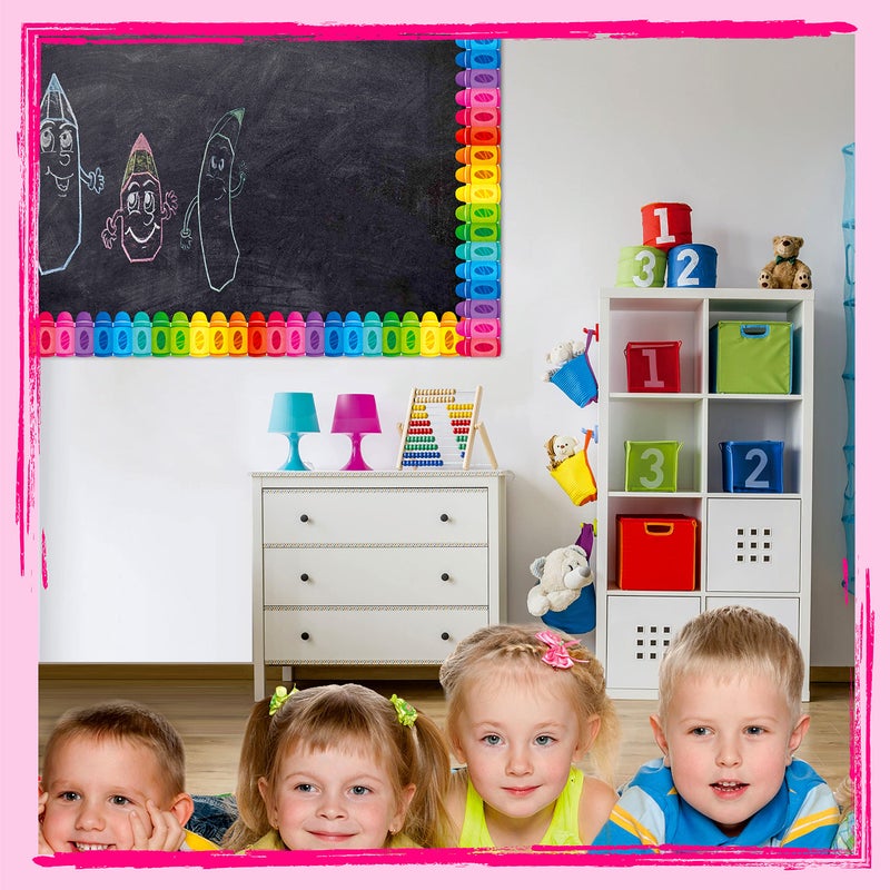 ERKE 60 Feet Bulletin Board Borders, Colorful Crayon Die-Cut Rolled Border Trim Decoration Borders for School, Classroom & Offices - Image 5