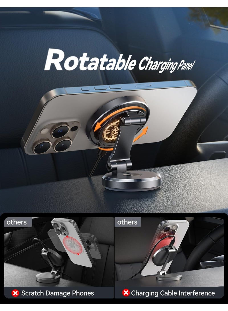 Car Phone Holder, Phone Holder, Car Vent Shockproof Car Holder, Ultra Stable And Strong Magnetic Design Car Phone Holder Compatible With Iphone 16/15/14 Series, Samsung S24 S23, Xiaomi And Other Phones, Silver  - Image 3