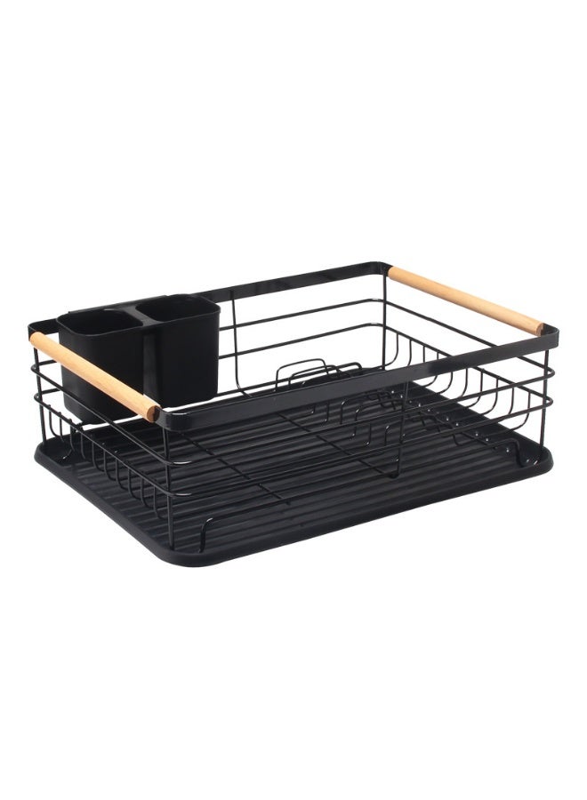 Stainless Steel Dish Drying Rack for Kitchen Counter, Large Capacity Sink Organizer with Cutlery Holder and Removable Drip Tray, Rustproof Dish Drainer for Plates, Bowls, Cups & Utensils, No Assembly Required, Easy to Clean, Black - Image 5
