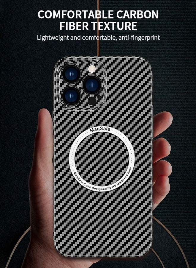 GROIC Compatible with iPhone14 Pro Case, Carbon Fiber Slim Phone Shell, MagSafe Accessories, Shock Resistant Support Wireless Charging Cover 6.1 Inch - Image 5