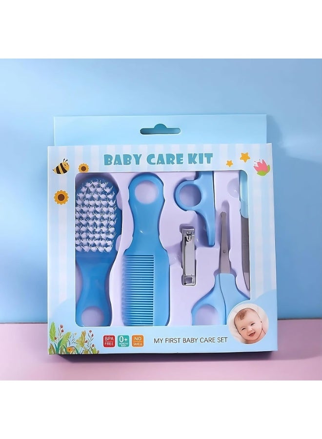 مجموعة العناية المتكاملة للاطفال من 6 قطع بالشعر و الاظافر حديثى الولادة مع علبة انيقة تصلح كهدية للمولود الجديد - Image 1