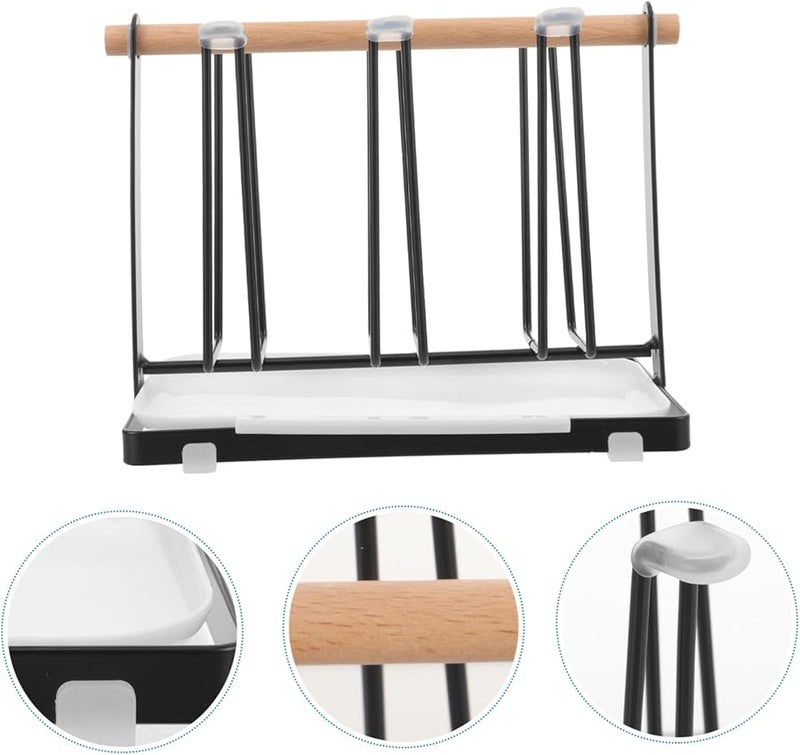 حامل الأكواب المعدني صينية حامل أكواب القهوة المضادة للغبار رف عرض الأكواب حامل تخزين المطبخ منظِّم - Image 3