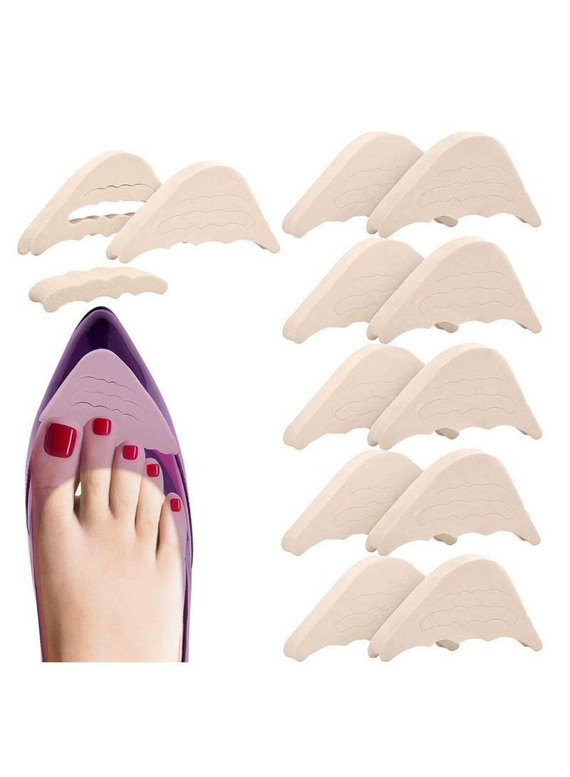 SYOSI 6 Pairs Fillers Inserts Adjustable Shoe Filler, Unisex Toe Plug, Non Slip Pad, Fit for Pumps Flats Boots Sneakers Beige  - Image 1