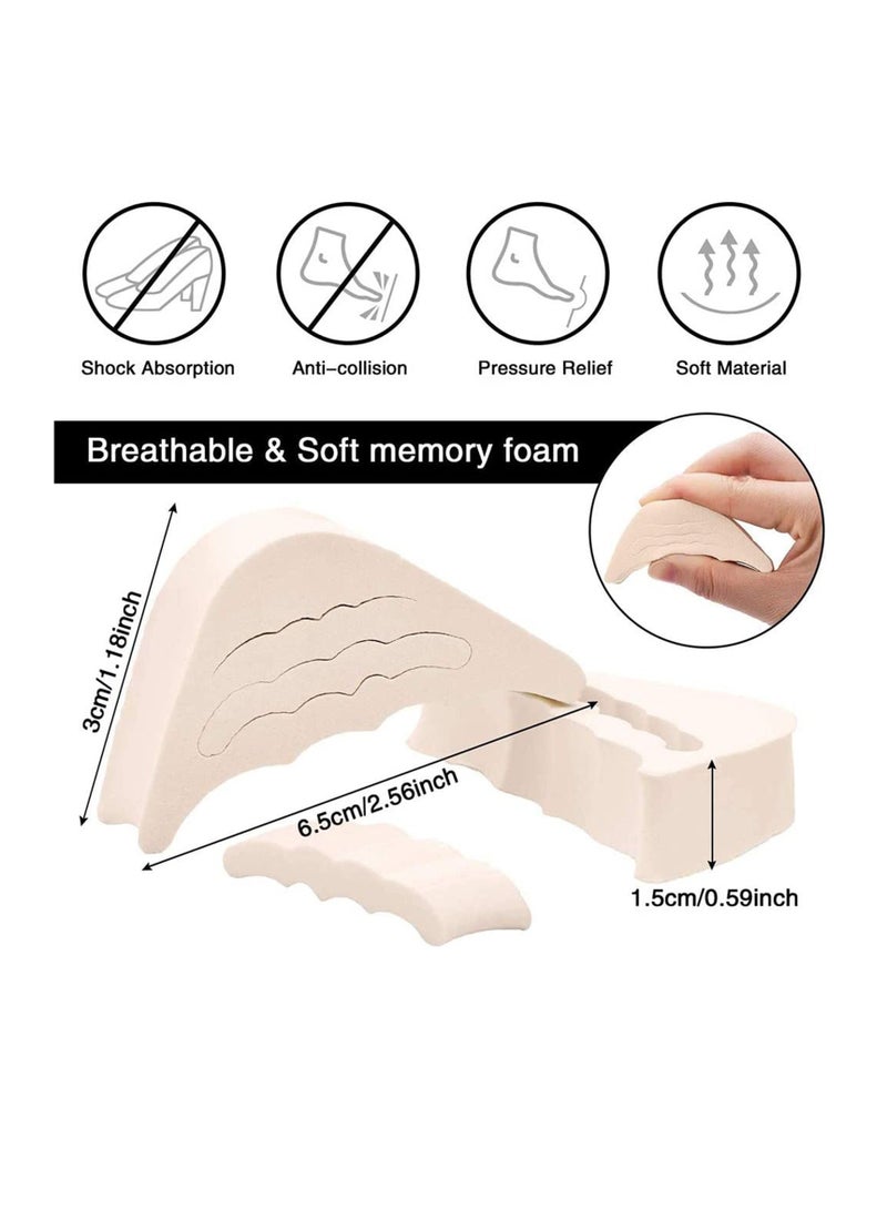 SYOSI 6 Pairs Fillers Inserts Adjustable Shoe Filler, Unisex Toe Plug, Non Slip Pad, Fit for Pumps Flats Boots Sneakers Beige  - Image 2