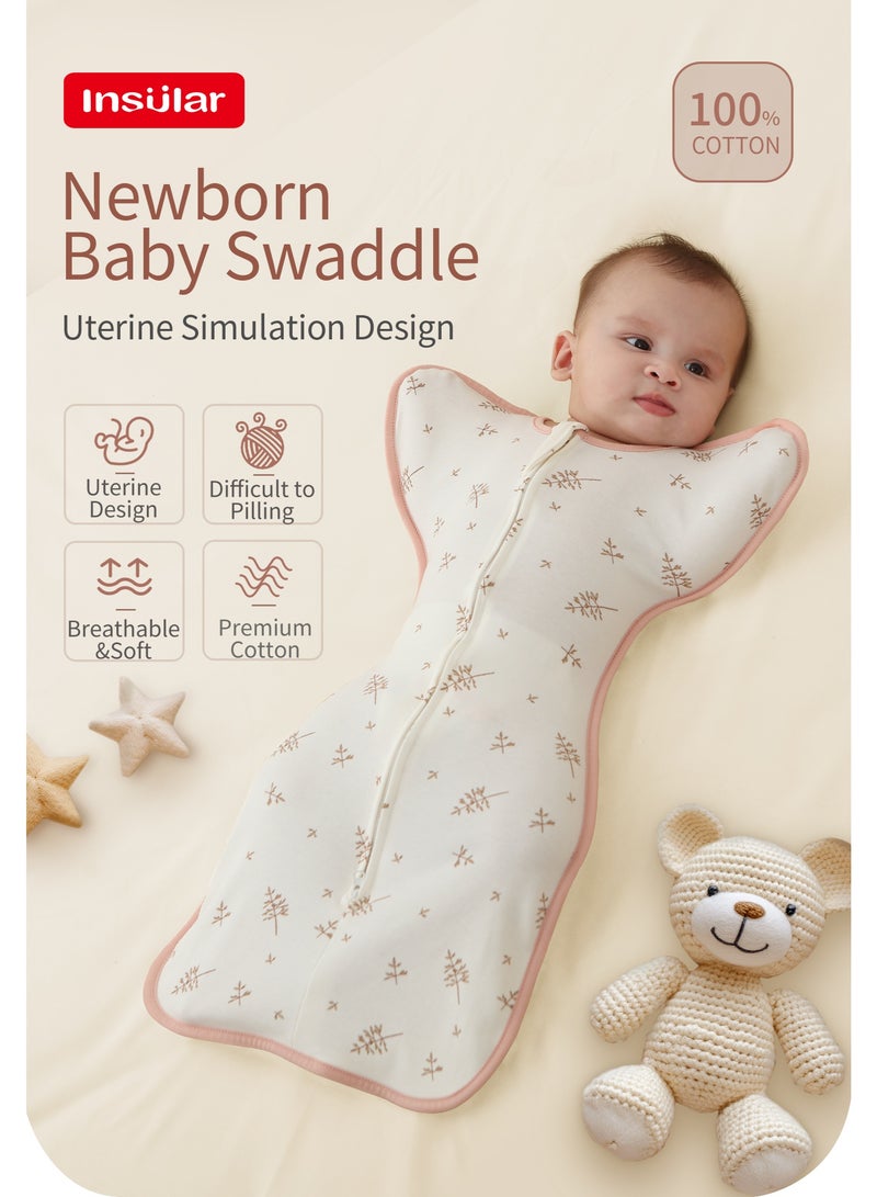 انسولار ببيو قلاط الطفل، حقيبة بطانية، تصميم بدون التفاف الذراعين، الانتقال 3-6 أشهر الفتيات والفتيان، 100٪ تنفس القطن الأبيض - Image 5