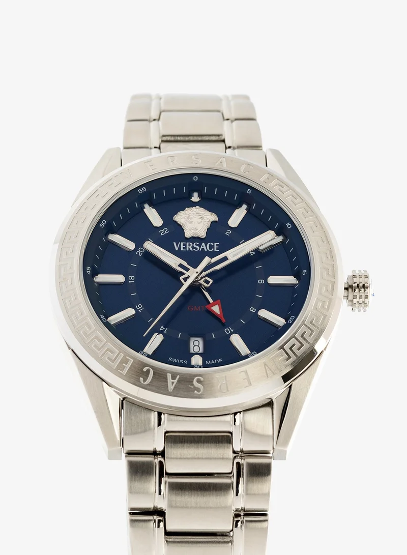 VERSACE V-Code Quartz Blue Dial Watch