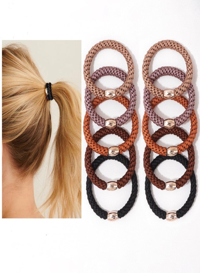 Raicegs 20Pcs Thick Hair Ties & Silk Scrunchies Set for Women Satin Hair Scrunchies Elastic Hair Ties for Thick Hair Braided No Damage Ponytail Holders Hair Accessories for Women - Image 2