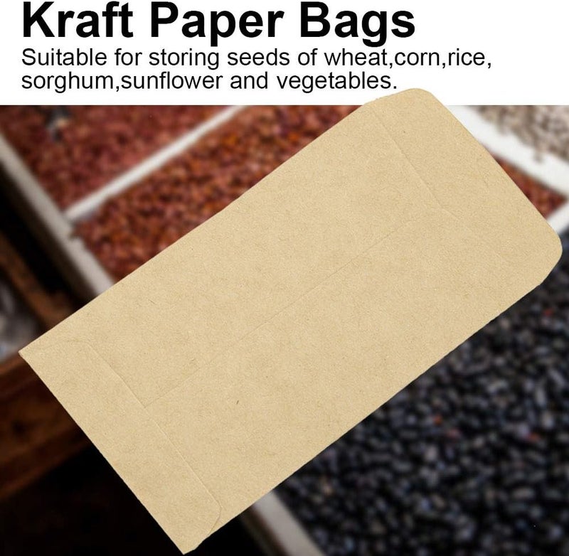 Bulk storage easy optimized build Dioche Kraft Envelope 12 Premium Seed Packaging 9 * 13cm SelfAdhesive Envelopes for Corn, Wheat, Rice, and Vegetables (6 * 11 adhesive) Multi-use well-engineered build - Image 2