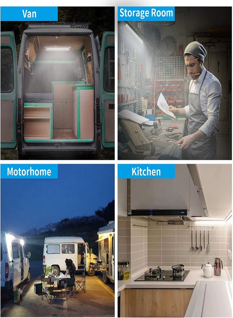 MUNTAQI 12V LED Interior Light Bar, 120 LEDs 1500LM 8W Strip Lights with ON/OFF Switch for RV, Cargo Trailer, Van, Truck, Camper, Boat, and Motorhome (2 Pack) - Image 2