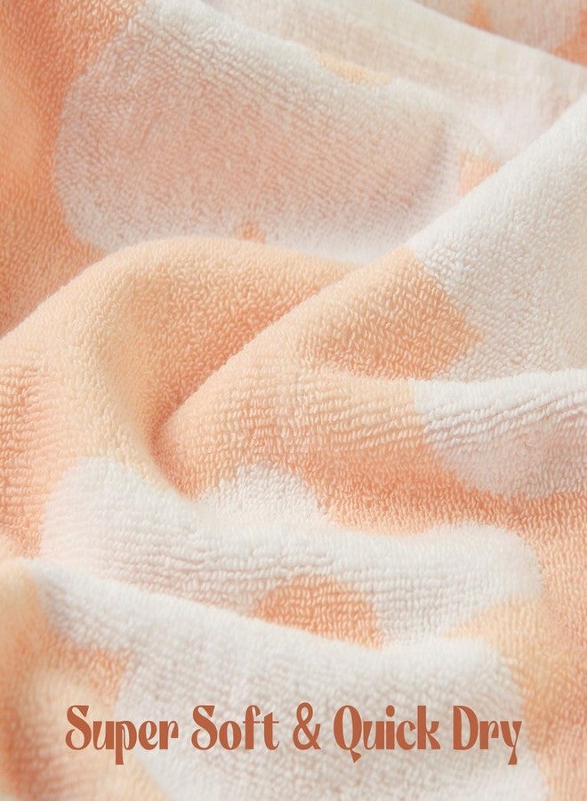 Jacquotha Floral Hand Towels for Bathroom - 2 Pack Cotton Face Towels 13" x 28", Soft Decorative with Cute Daisy Prints for Guest Room, Kitchen Decor, Pale Peach - Image 5
