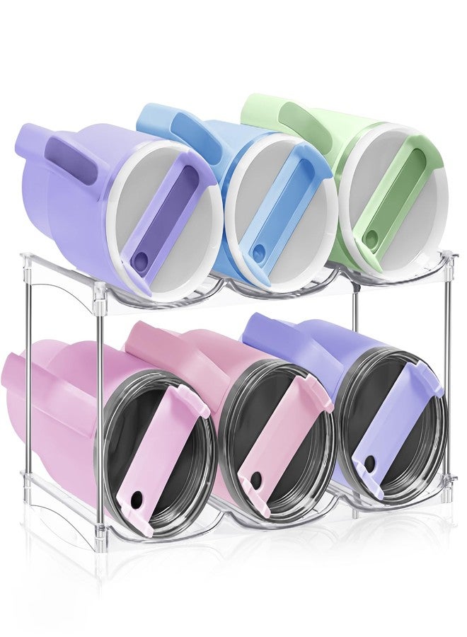 منظم زجاجات مياه (عبوتان)، حامل زجاجات مياه قابل للتكديس - حامل أكواب ستانلي لخزائن المطبخ، منظم تخزين لأكواب ستانلي من أوالا سعة 40 أونصة، منظم أكواب لتخزين الزجاجات - Image 1